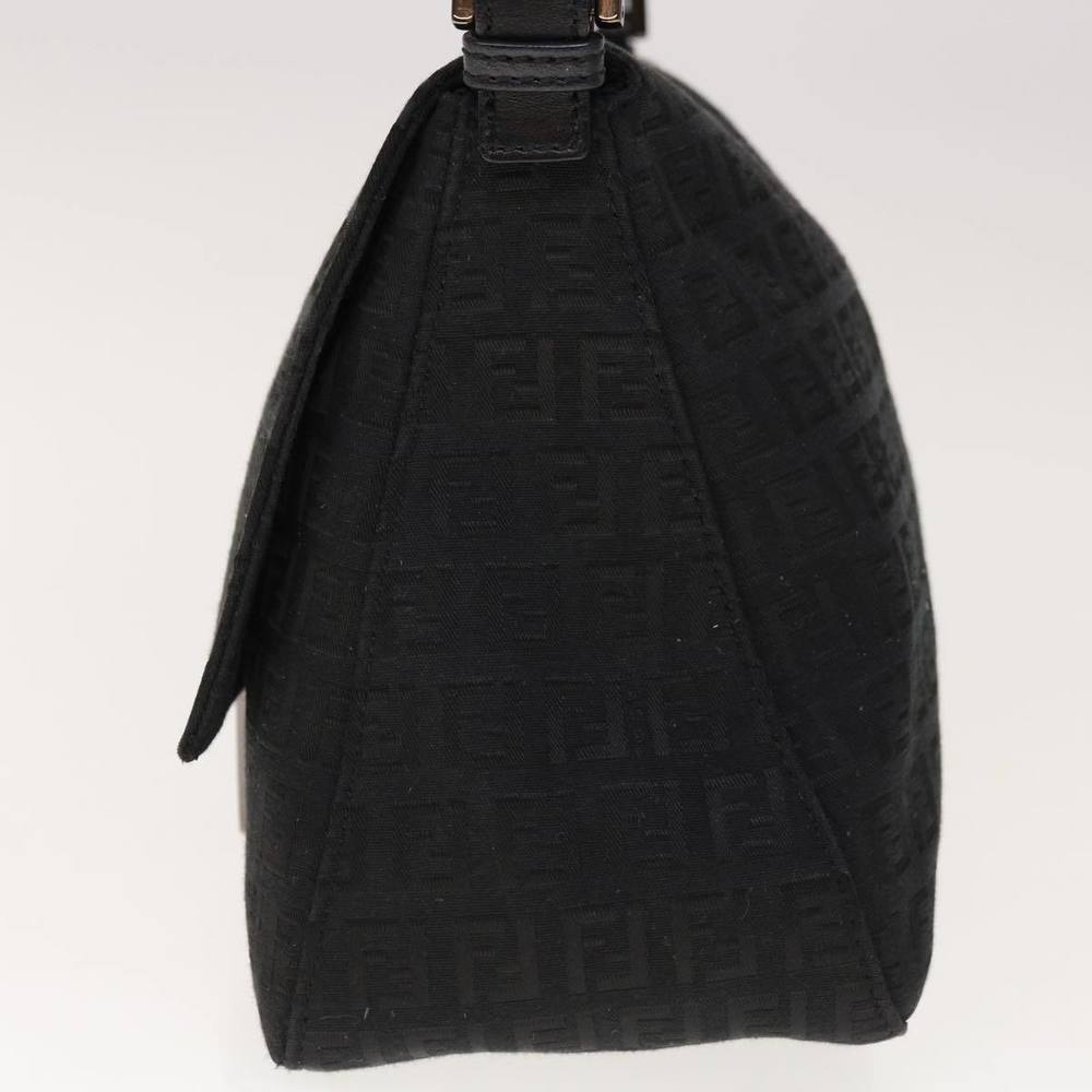 FENDI Zucchino Canvas Mamma Baguette Shoulder Bag Black Auth yk10291 - Picture 4 of 16